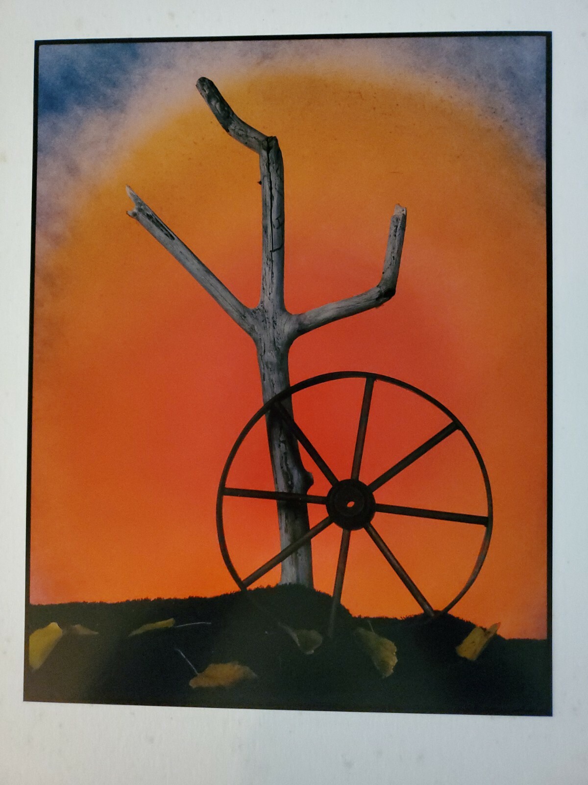 WAGON WHEEL LARGE ORIGINAL SIGNED ART PHOTO COLOR STETTNER VTG MATTE NJ CAMERA