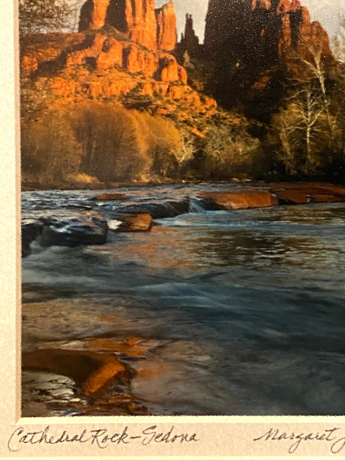 Cathedral Rock Sedona AZ framed 9.5 x 11.5 color photo signed Margaret Jackson