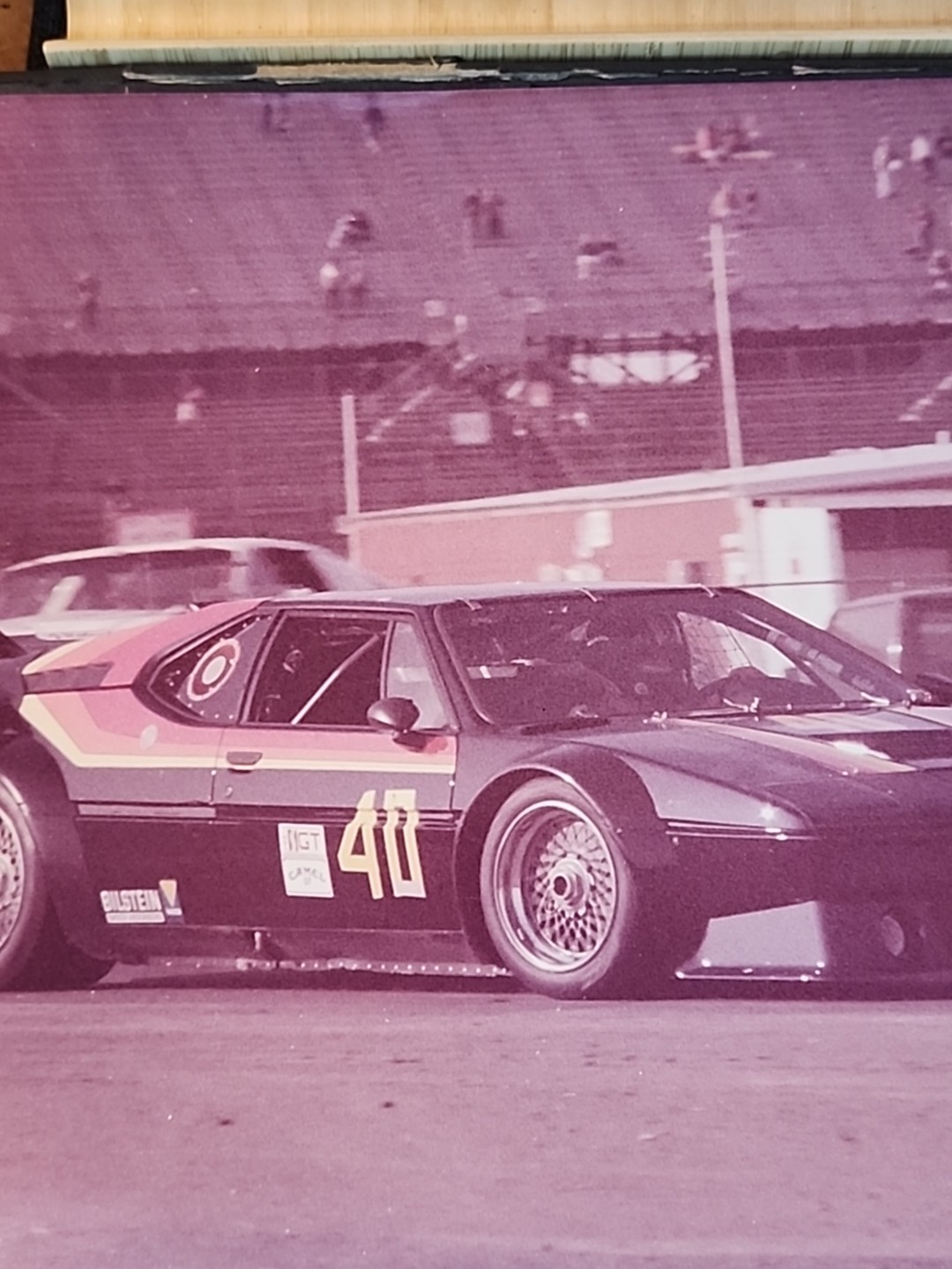 Vintage De Tomaso Pantera Race Photograph 14×11″ Kodak Print BMW M1 IMSA GT Pic