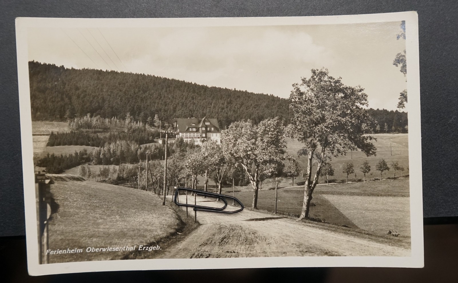 Photo postcard view GDR Oberwiesenthal Fichtelberg Erzgebirge hotel inn