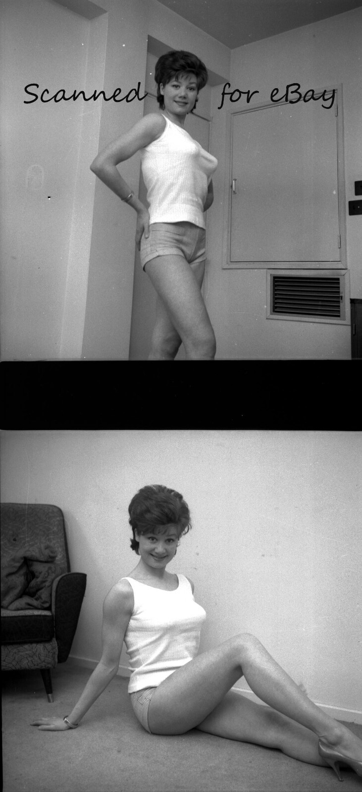 4 NEGATIVES LEGGY BUSTY MODEL DANCER & SINGER JUDY COLLINS – 1950s