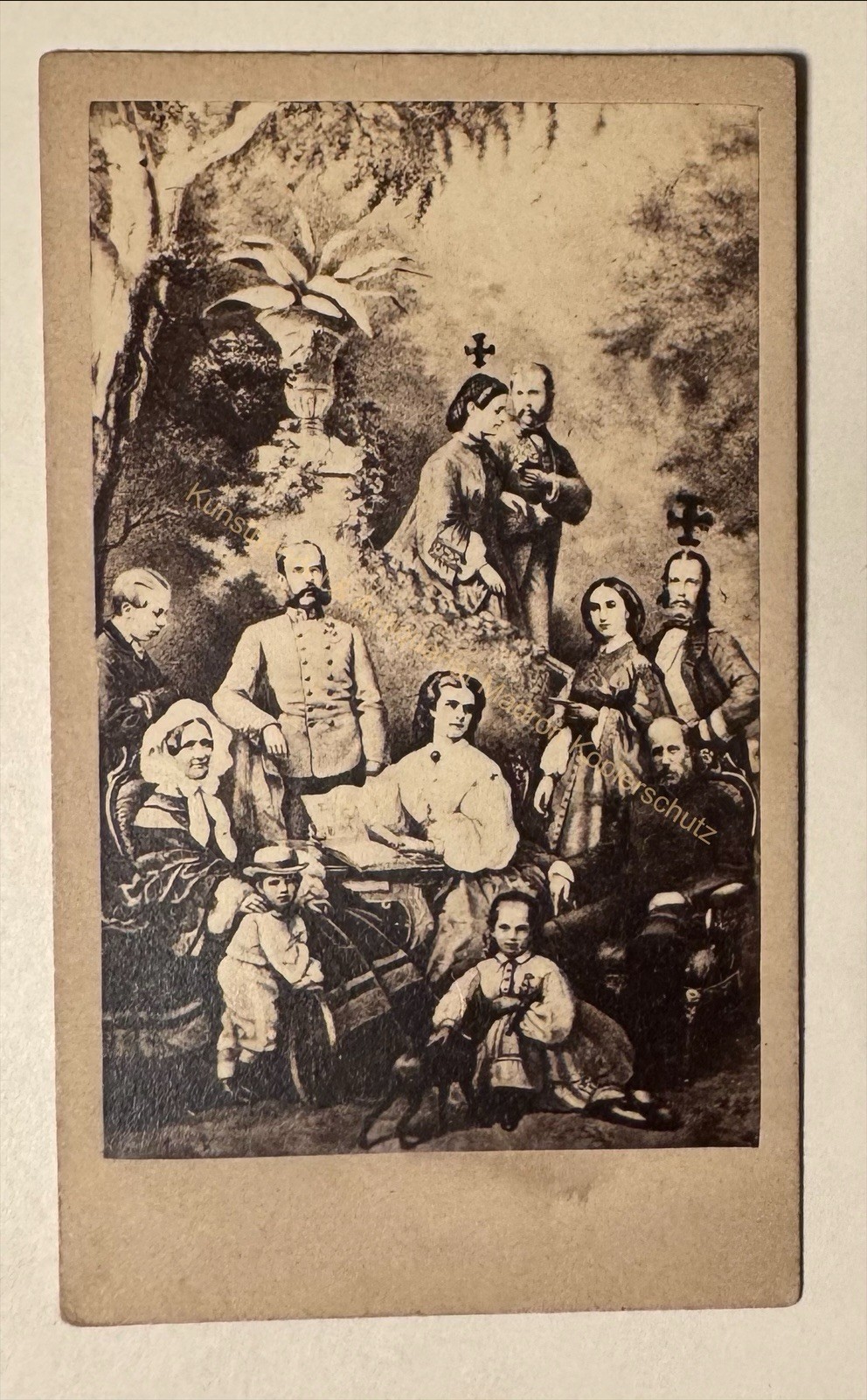 orig. CDV photo Elisabeth Sissi Franz Joseph Kaiser Austria family 1861 nobility