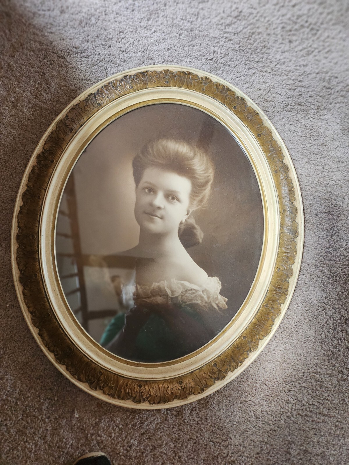 VINTAGE GESSO FRAME 1920 DEBUTANTE WITH A SET OF 2
