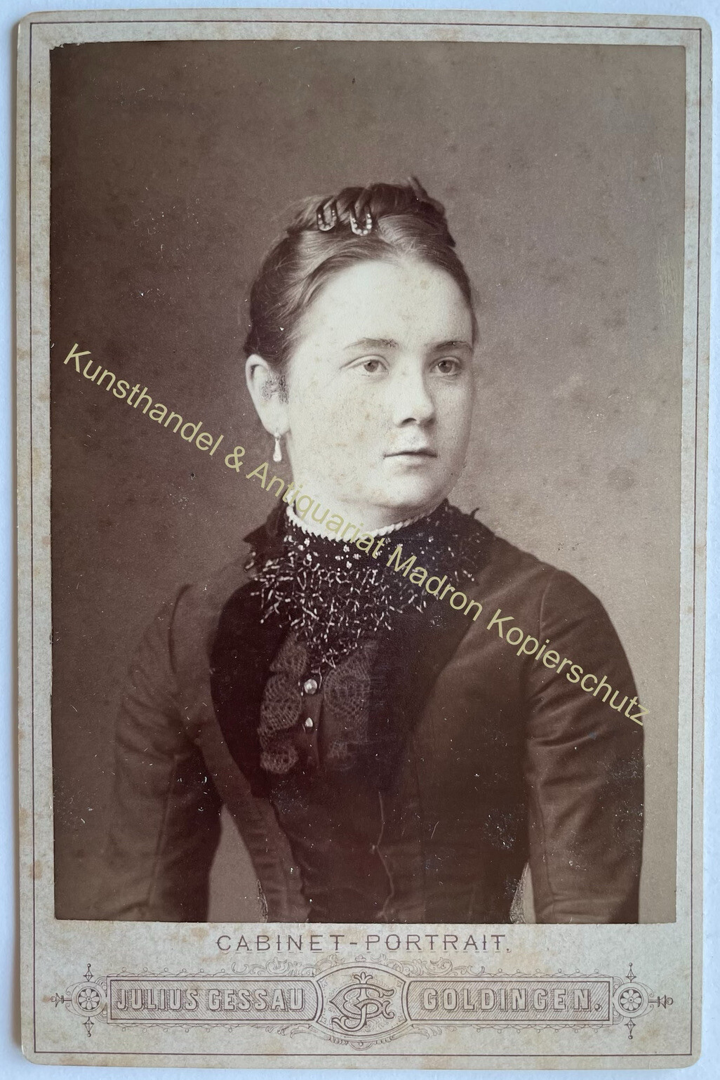orig. KAB photo photography cabinet fashion around 1885 Goldingen Gessau Kurland lady