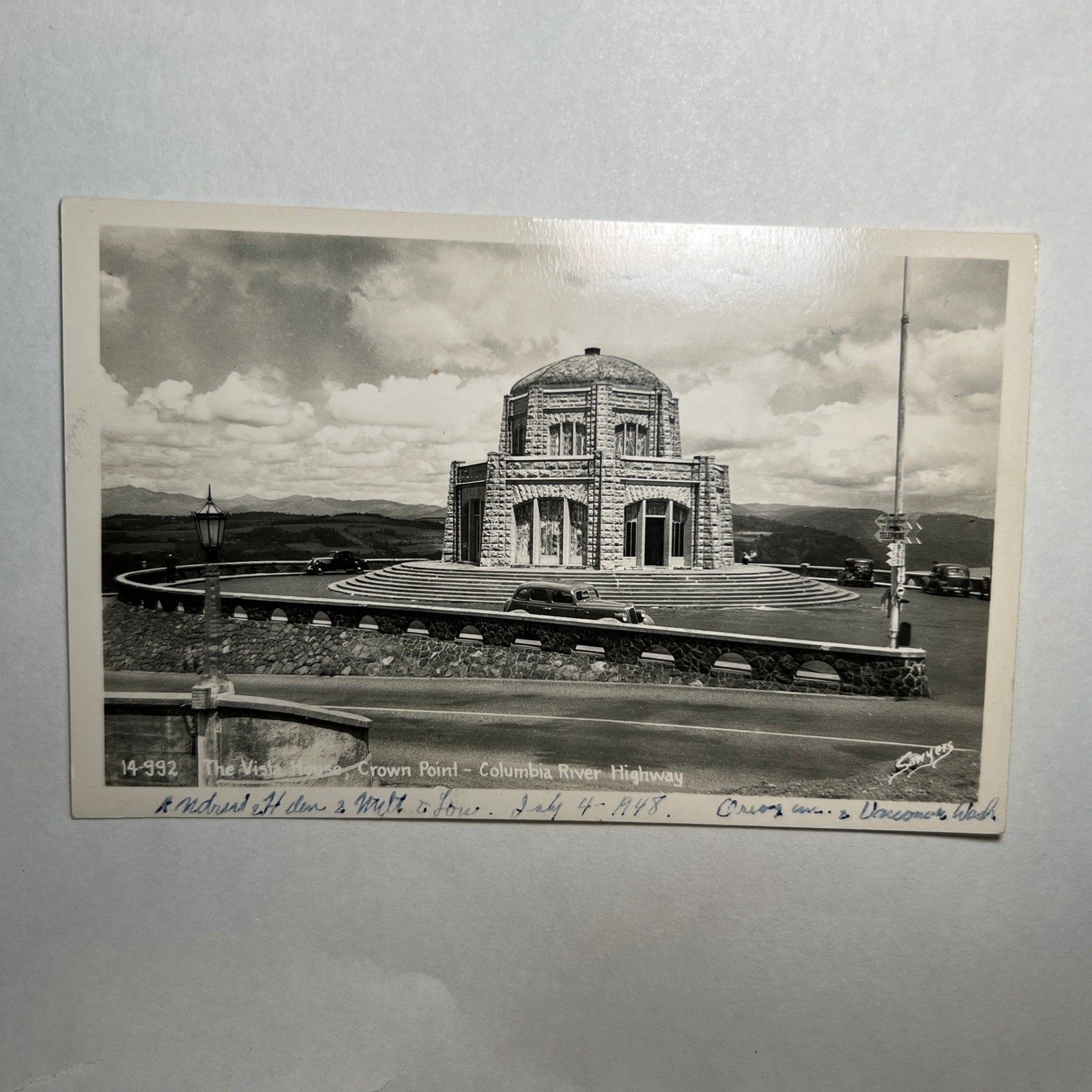 1948 VTG RPPC Vista House Crown Point Columbia River Highway Real Photo USA ATQ