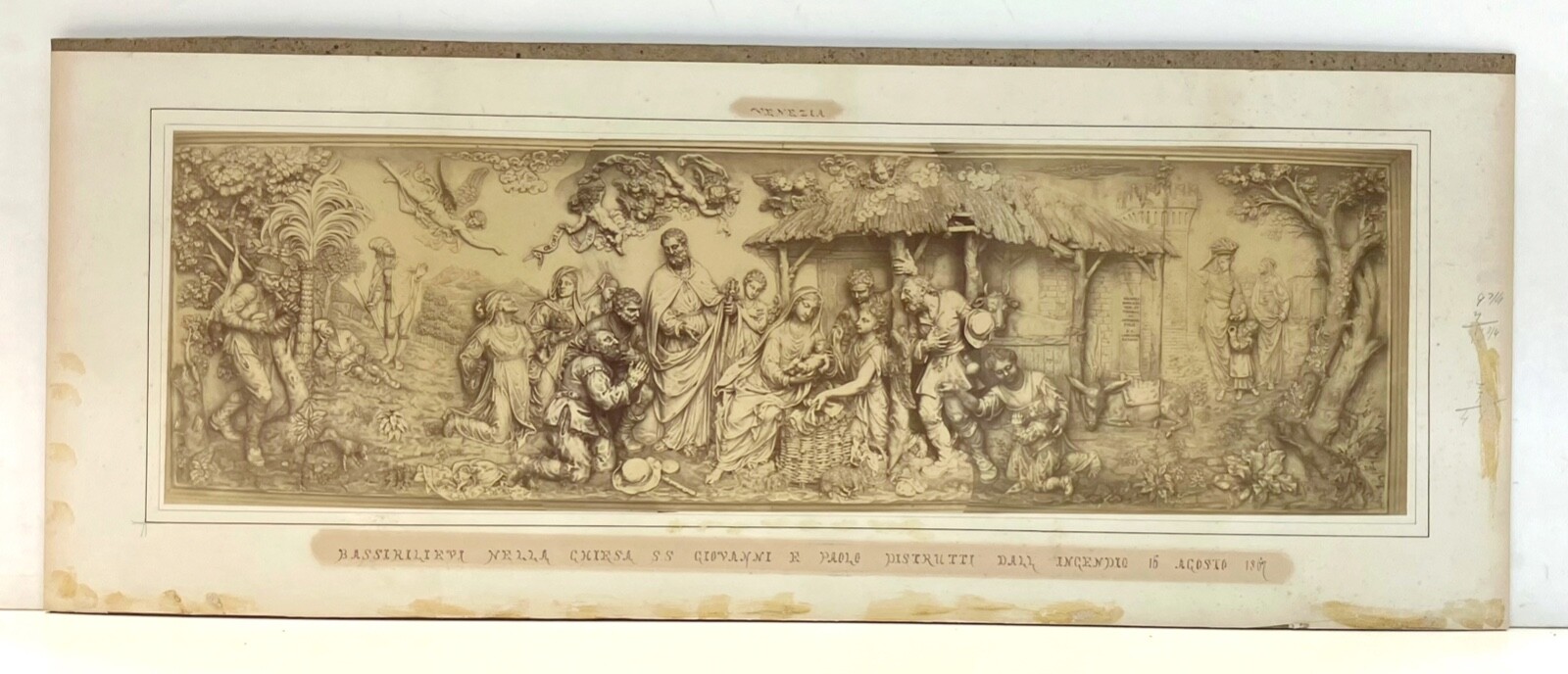 Rare 1860-70s Carlo Naya Photograph Adoration of the Shepherds Giovanni Bonazza