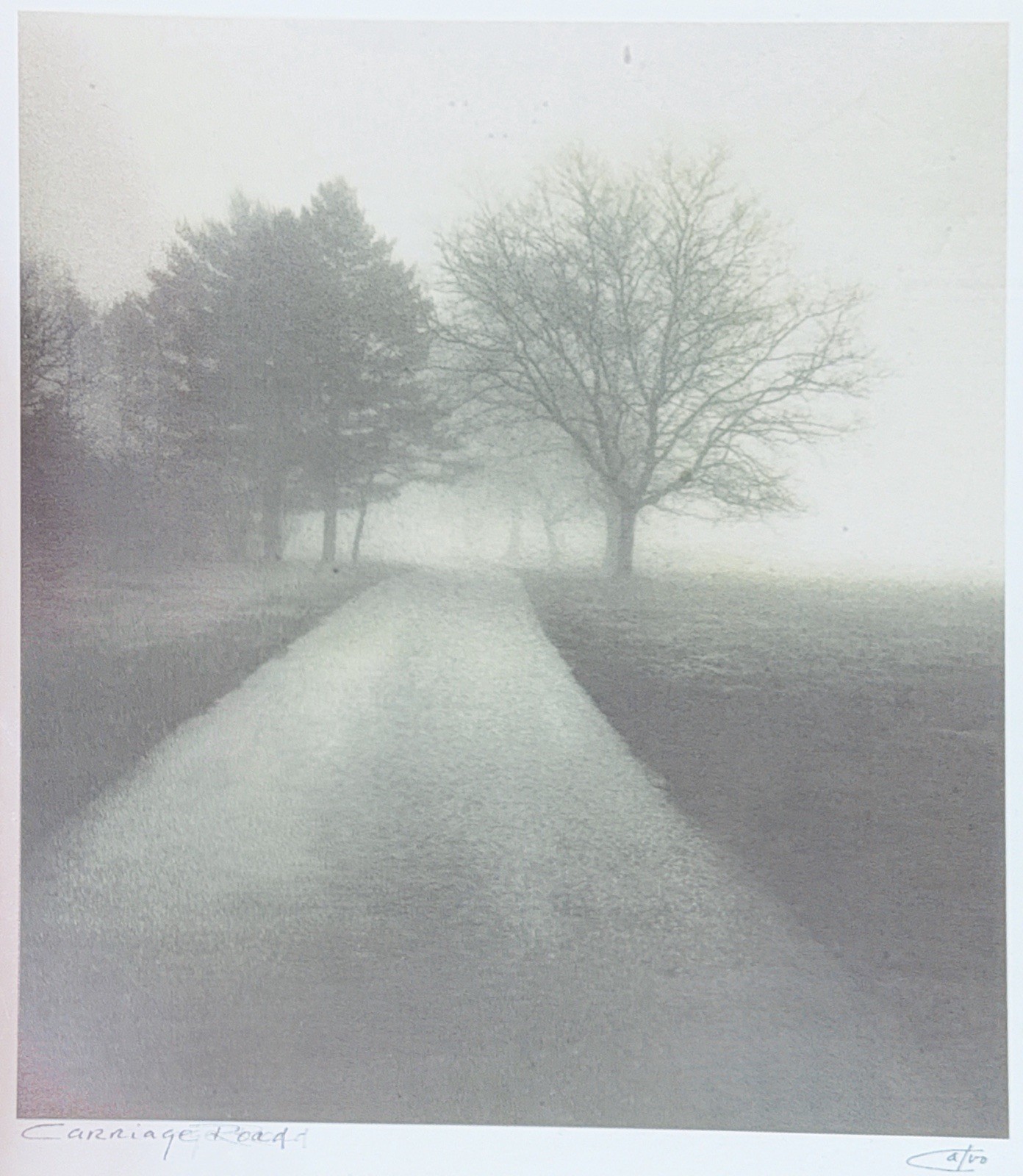 Richard Calvo “Carriage Road” Signed Photograph Framed Matted Landscape Art