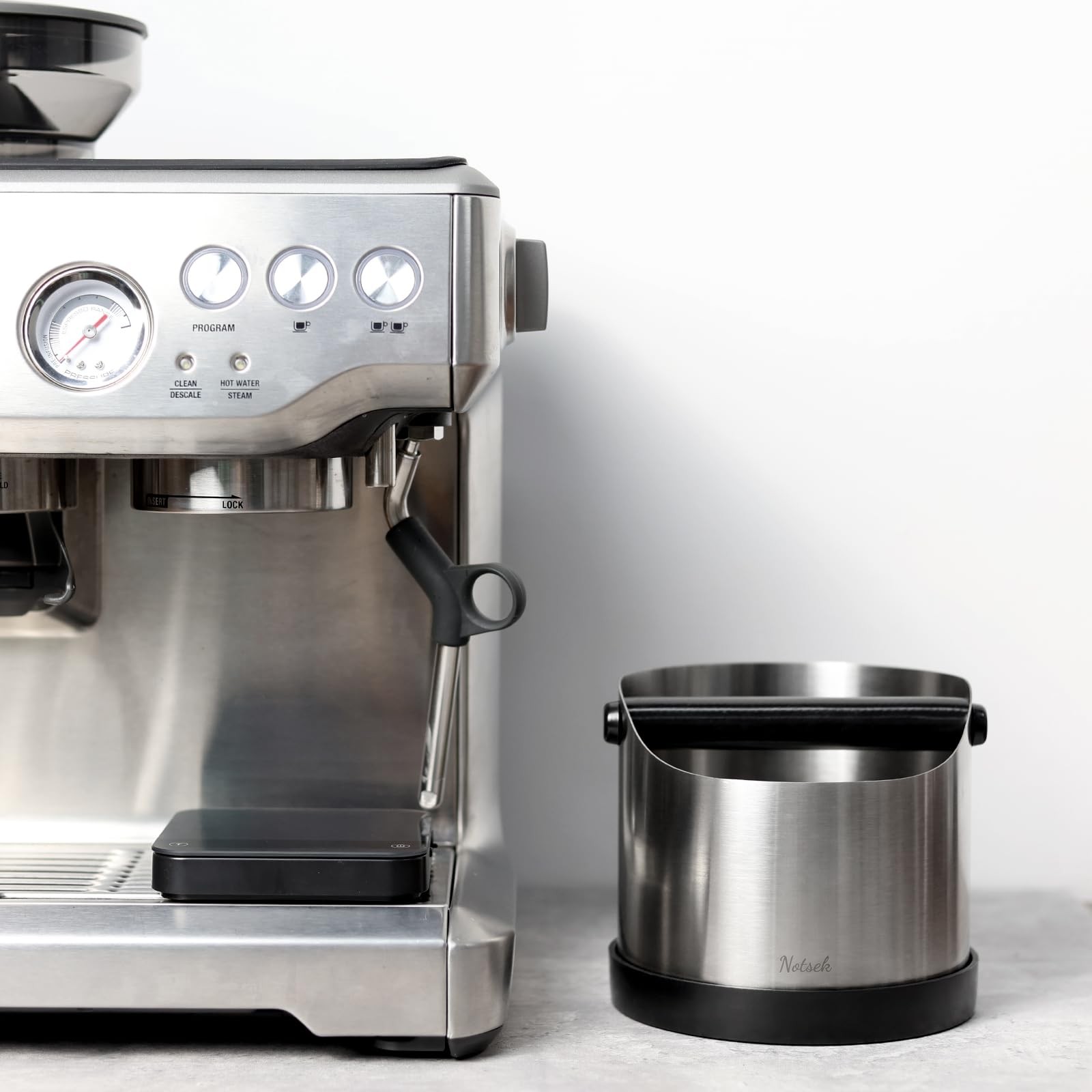Knock-off Container for Strainer, 1.2L Large Stainless Steel Espresso Knock Box, Coffee…
