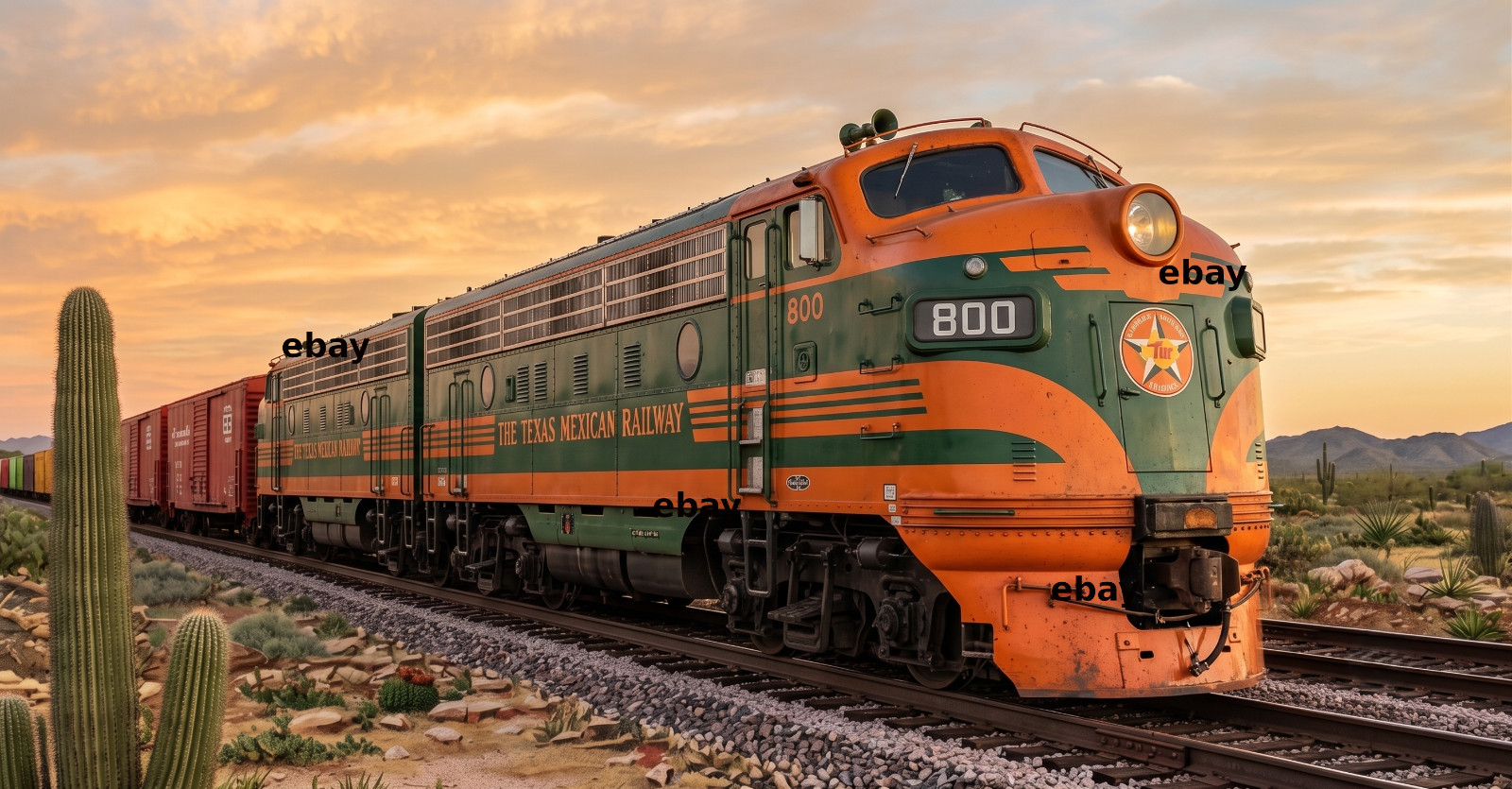 Photo Art Print of the Texas-Mexican Railway’s F7 Units in Original GM Livery