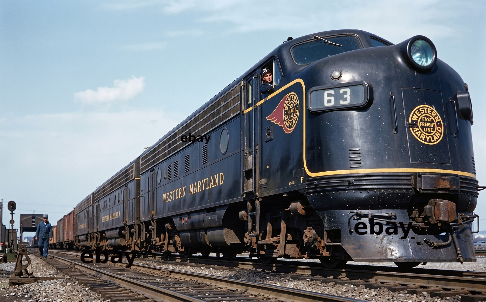 Photo Art Print of Western Maryland EMD F3 No. 63 in 1951