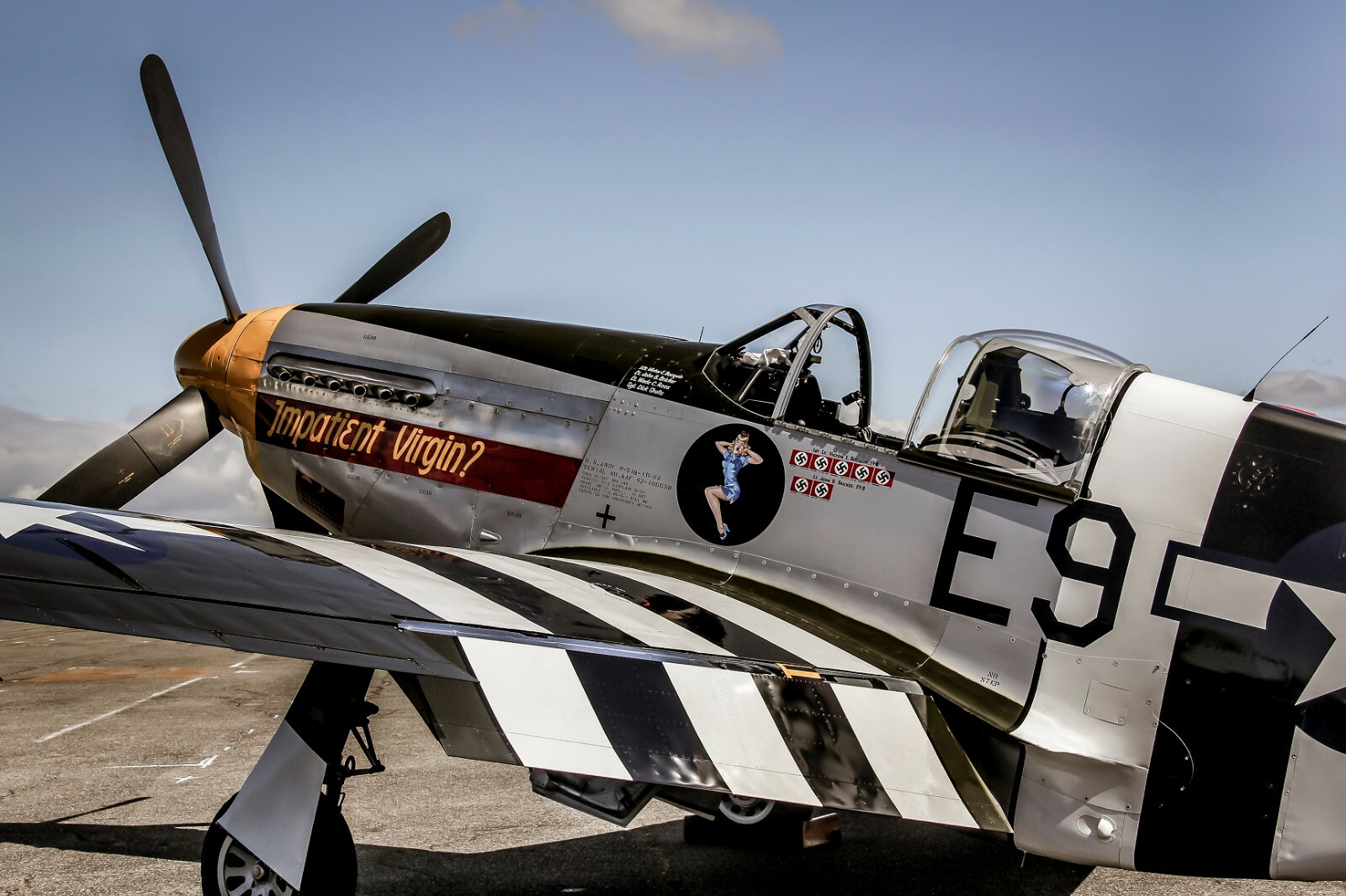 Aviation Decor, WWII Aircraft Photography Wall Art P-51B Mustang, 20″x30″ Framed