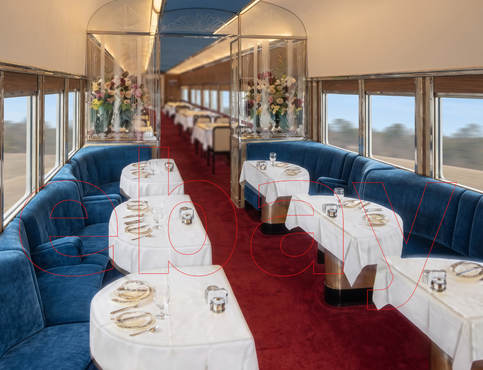 Photo Art Print of the Dining car on the New York Central’s Mercury in 1939
