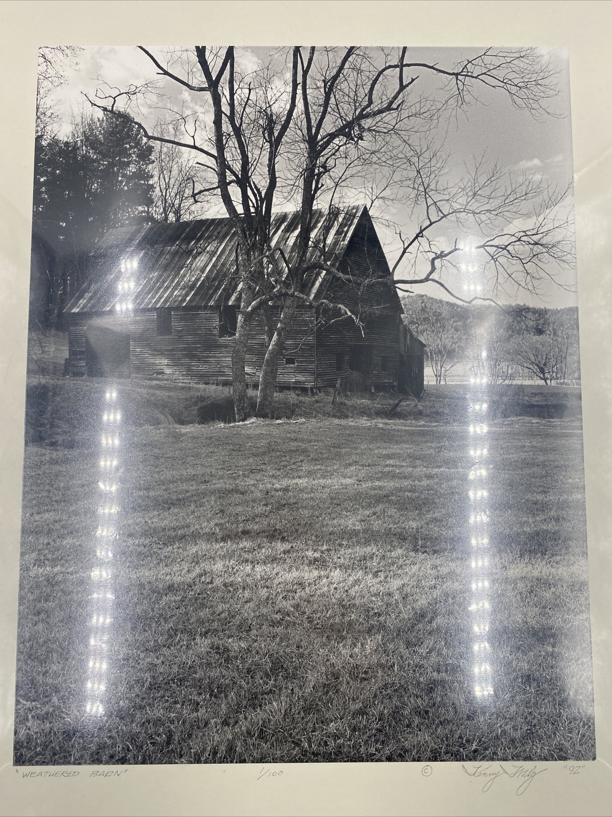 VTG Photography Artwork Weathered Barn Rustic Matted Wall Art 92’- Signed