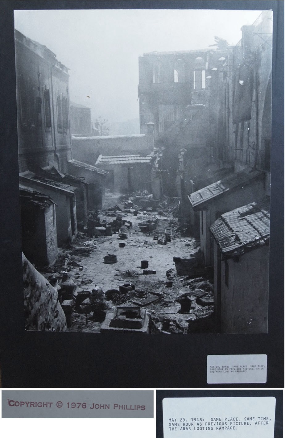 Looted street Middle East Arab-Israeli war 1948 vintage photo by John Phillips