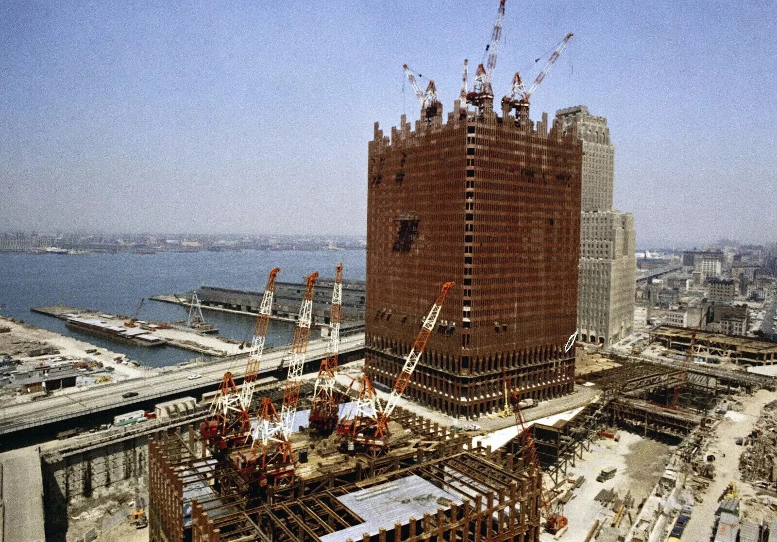 World Trade Center Set of 4 Photos from Construction to Destruction 9/11/2001
