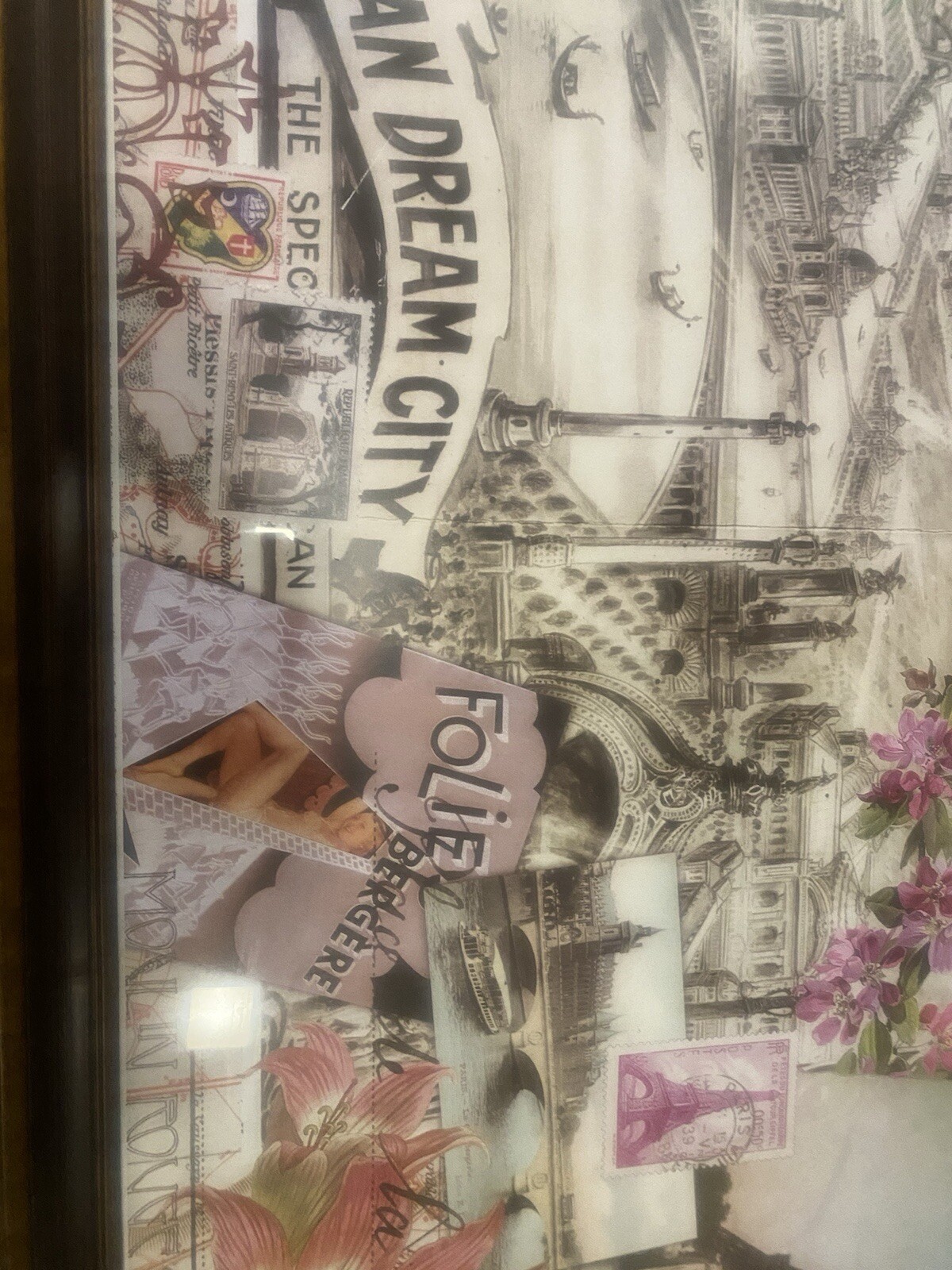 City Of Paris 38x27in Frame With Parisian Dream City And The Mona Lisa Big Frame