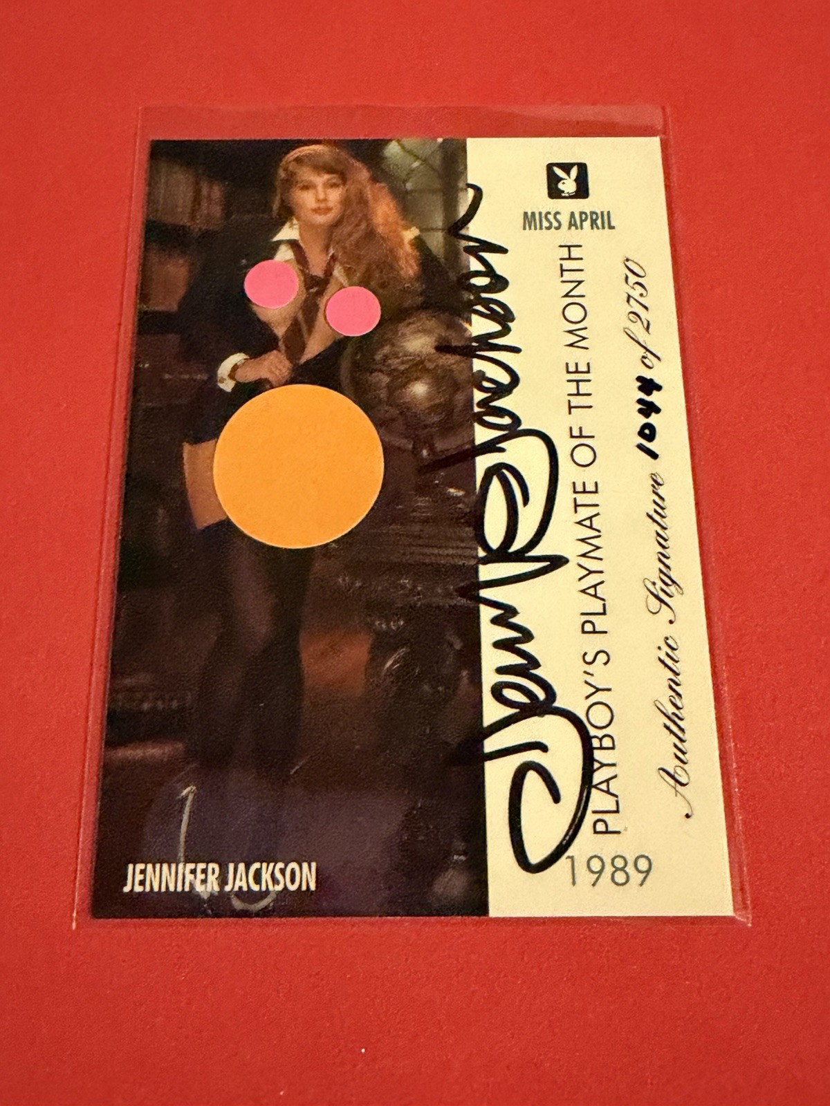 1995 PLAYBOY PLAYMATE AUTHENTIC JENNIFER JACKSON #/2750 AUTOGRAPH “OVERDOSE”
