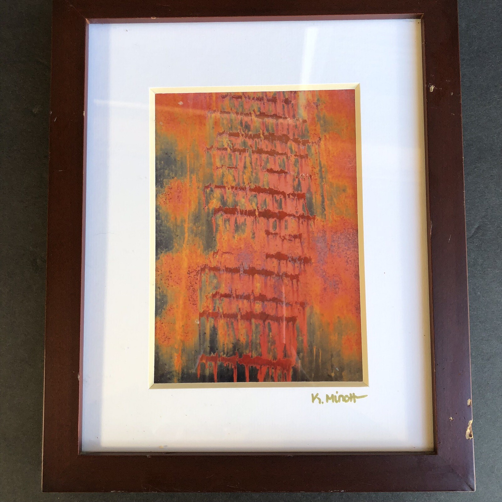 Katherine Minott Fine Abstract Photography Art “Wall Poem” Framed & Artist Signe