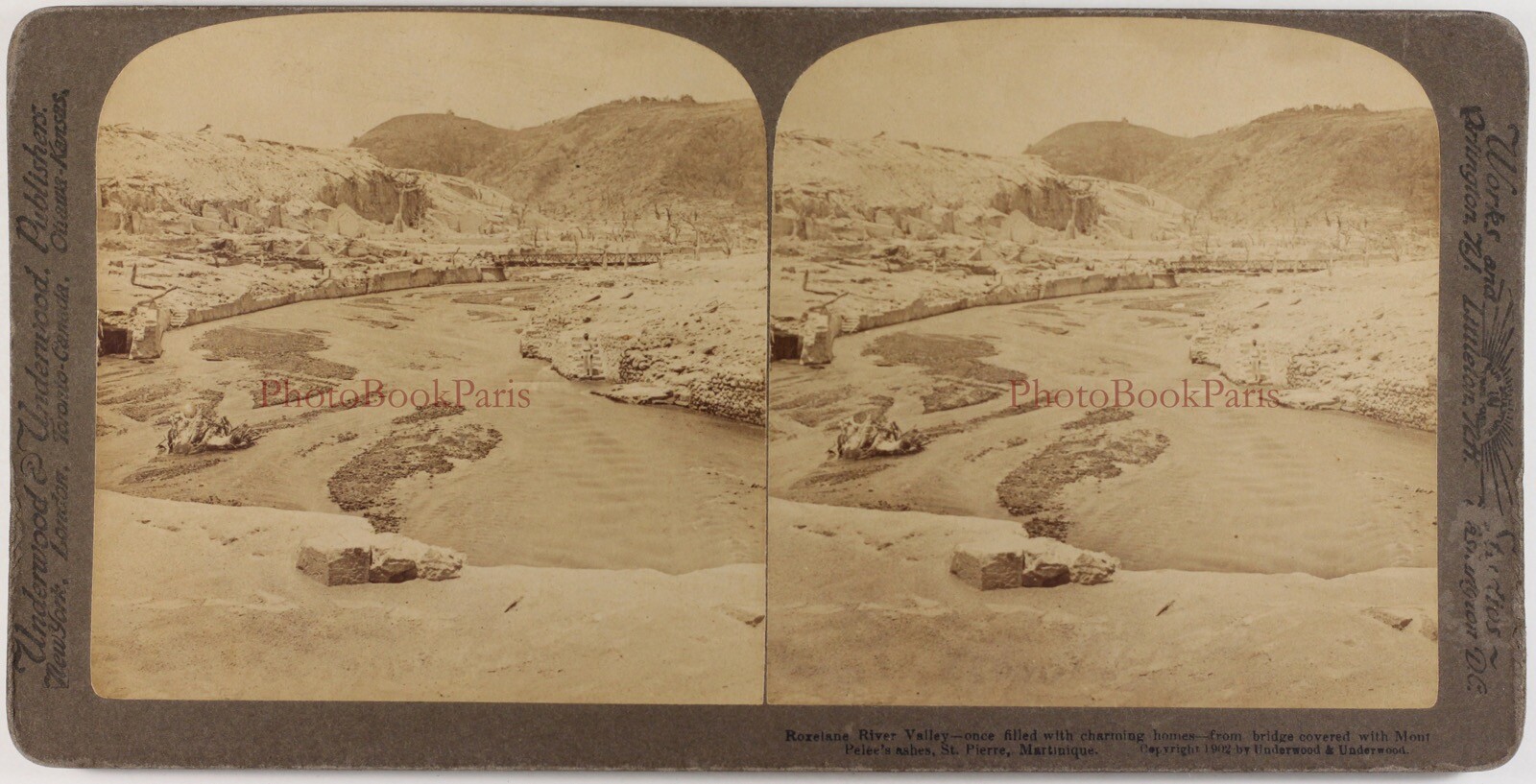 Martinique Eruption De La Montagne Pelee 1902 Photo Stereo Vintage P72L6n13
