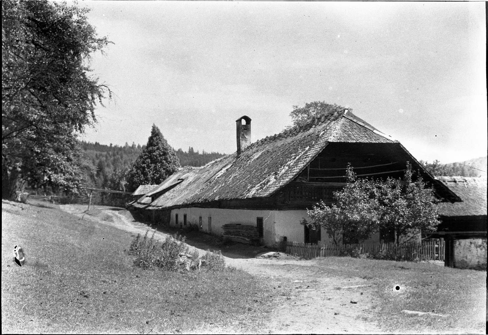 “Banernhaus Stmk” (Steiermark), farmhouse, Eduard PEZDIKA, vintage fine art nega