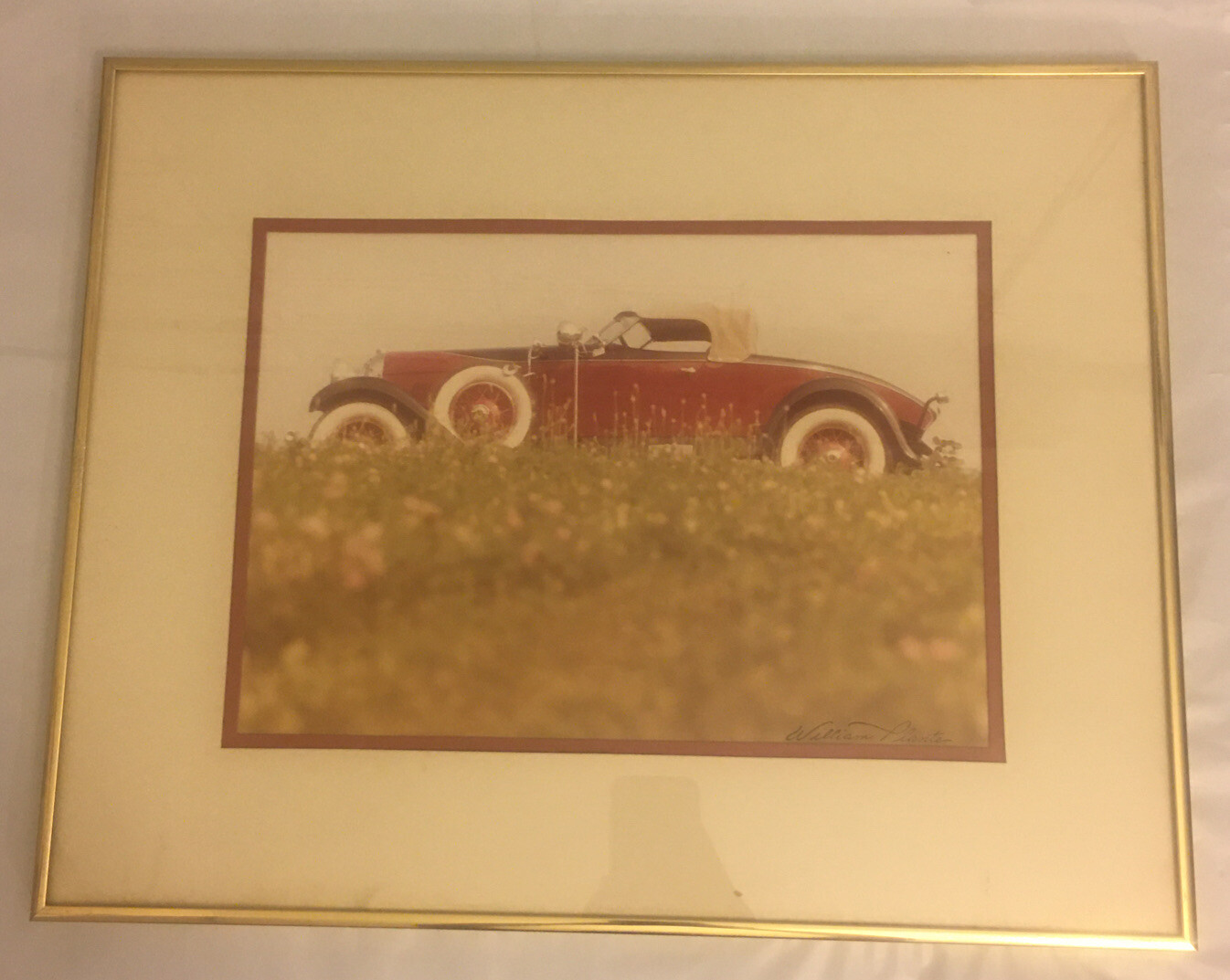 Luxury Automobile Art 13×9” Print Signed William Plante/ No Frame