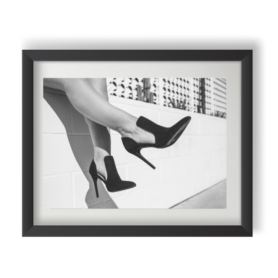 Black and White Fashion Wall Art 10×8 – Shoes Photography Home Décor