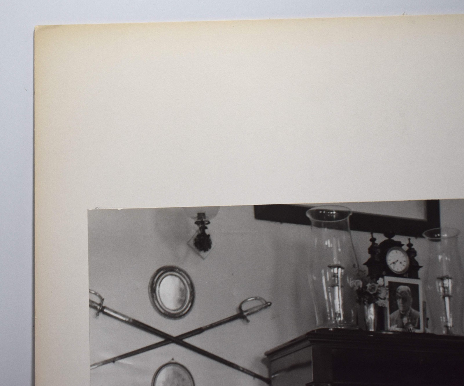 Vtg J.W. Howlett Black + White Photograph Focusing on a Large Piece of Furniture