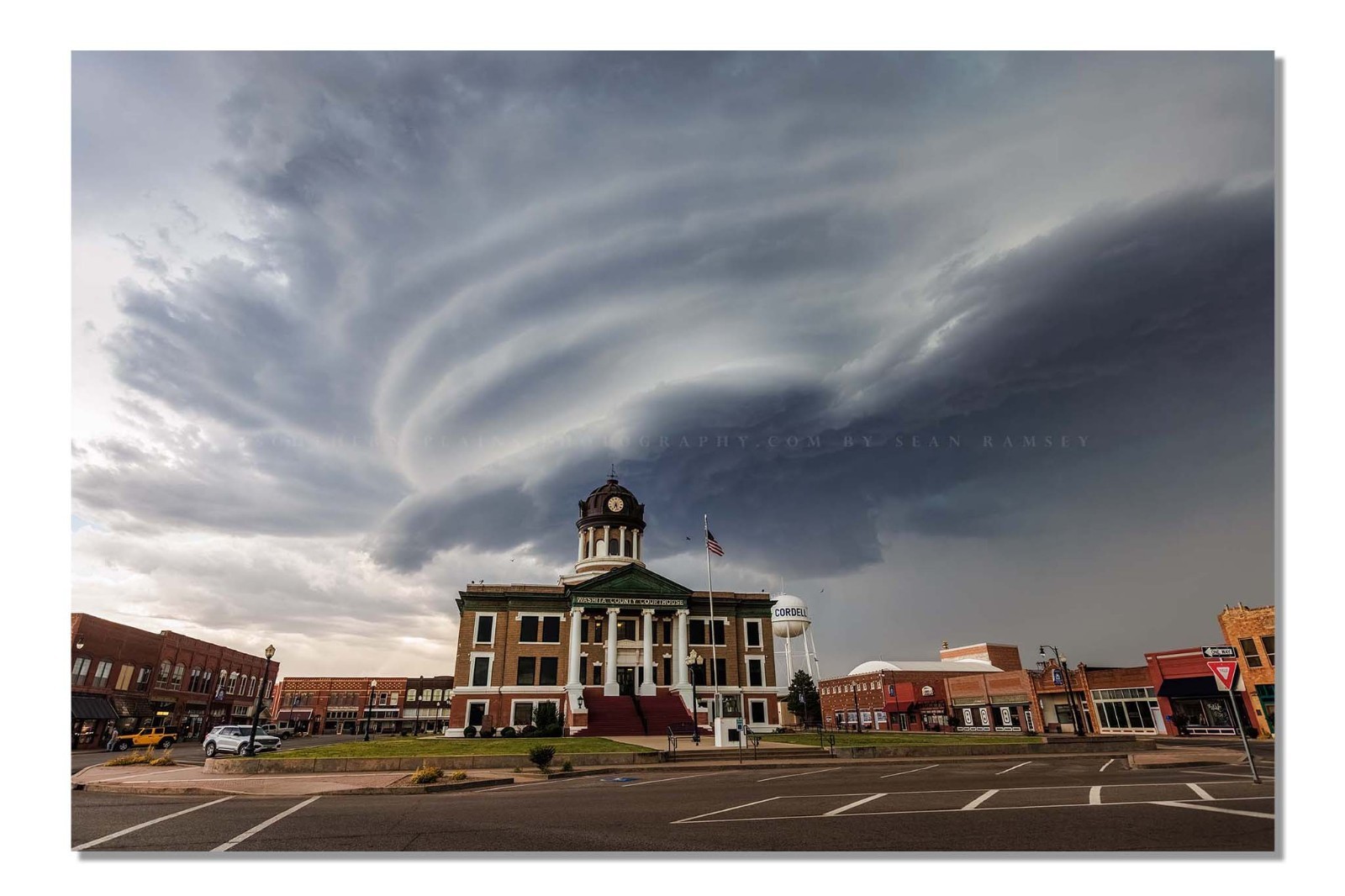 Storm Photography Print: Oklahoma Courthouse Supercell Thunderstorm Photo