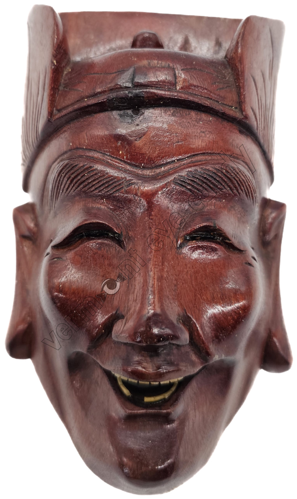 Asian Portrait Wooden Face Mask w Teeth for INSTANT DOWNLOAD Zen Soothing Art