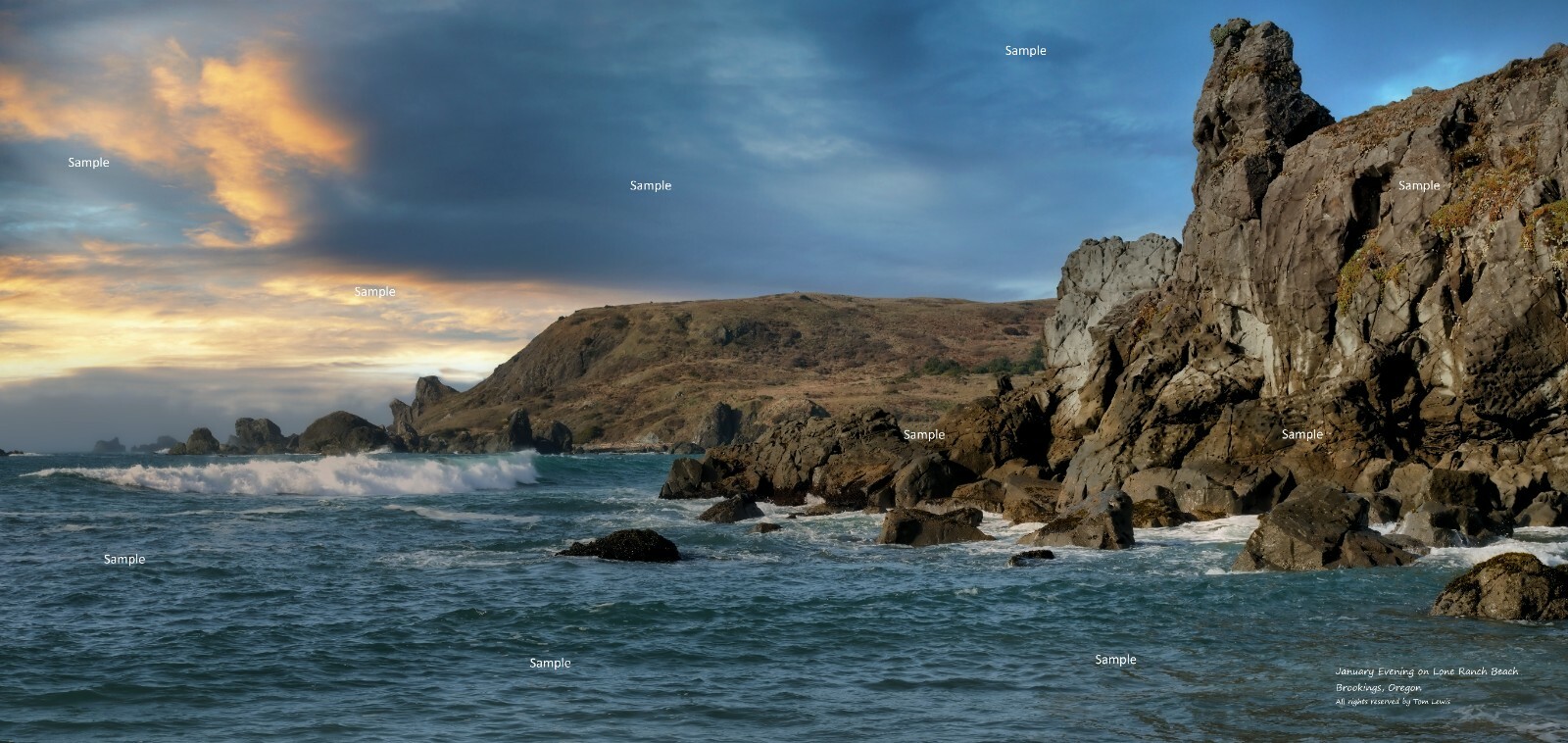 Oregon Coast #16 Lone Ranch Beach Winter Sunset Brookings Photo Print OC03