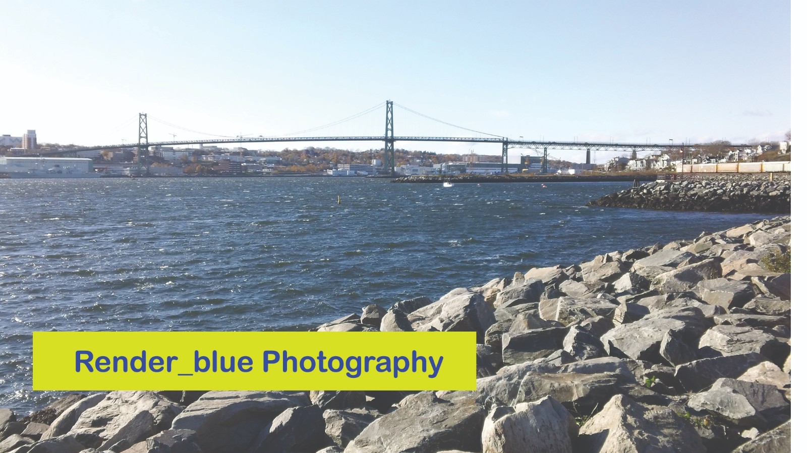 DESKTOP BACKGROUND HALIFAX CANADA ROCKS WATER BRIDGE ON A SUNNY DAY NICE PHOTO