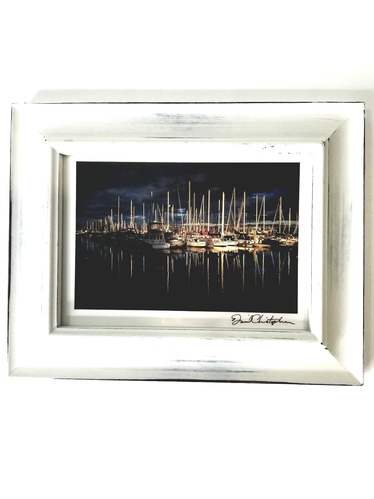Daniel Christopher Photography Framed Sailboats Harbor Sea 7 1/4 In x 9 1/4 In