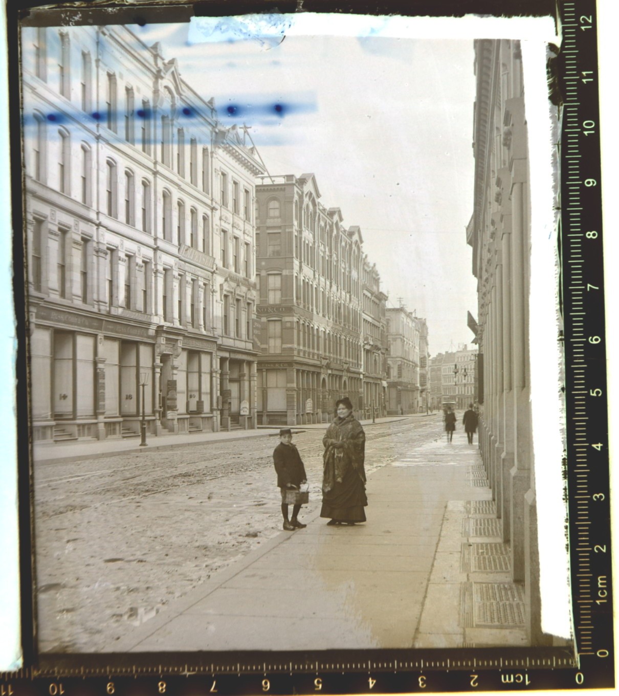 Nice Rare Antique Photograph Glass Negative 20 Summer St. Boston Dec 1884