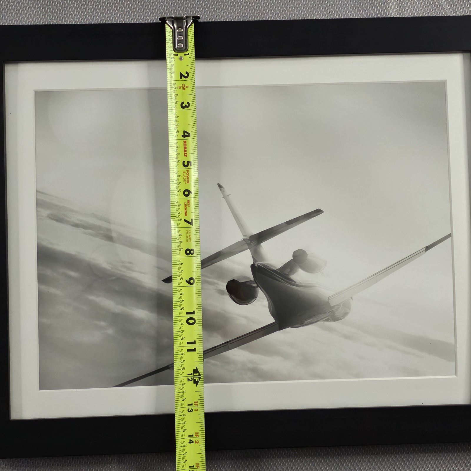 Framed B&W Photo Print Of Private Jet Luxury Real Estate Office 14″× 18″ READ⬇