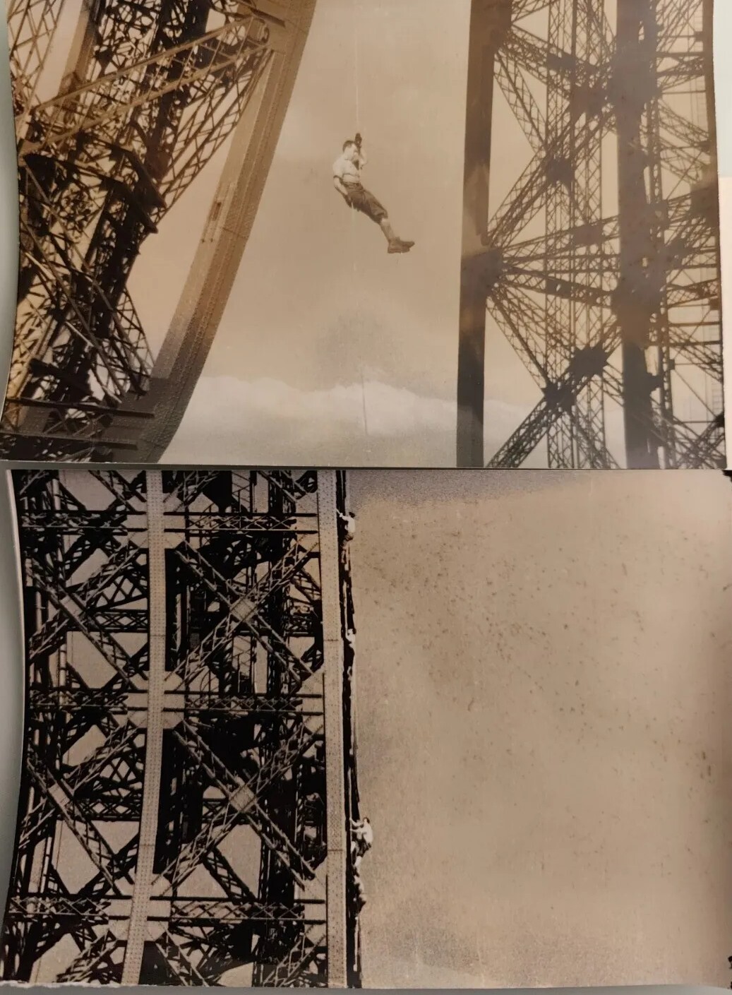 Georges II Tairraz (Attributed To) Ropes On Eiffel Tower 1947 Film Alain Pol 11