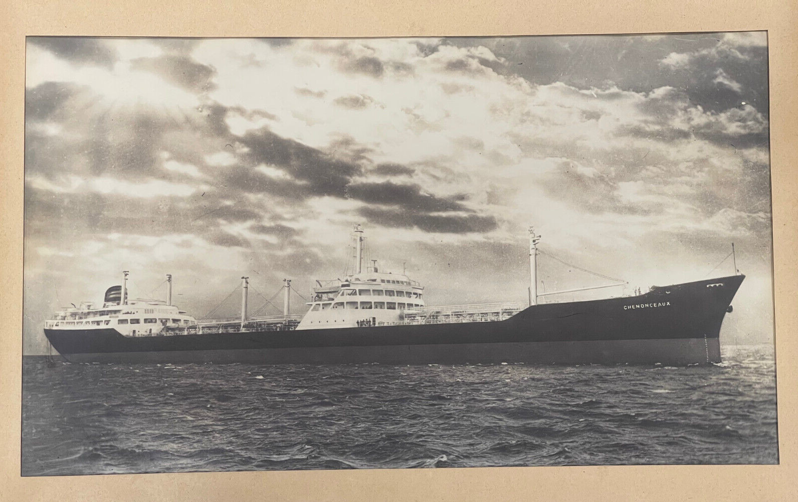 Unique Large Photo Ocean Liner Messageries Maritimes Ship Chenonceaux Indochina