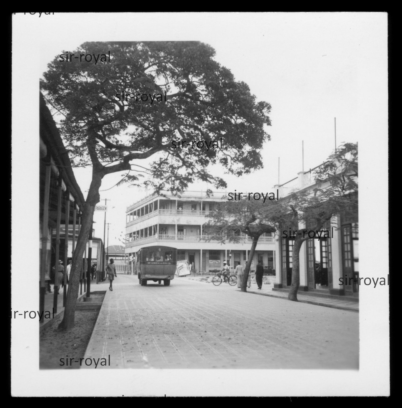 Beira in Mozambique 1936 – Main Street – Africa 1930s – Photo 6x6cm