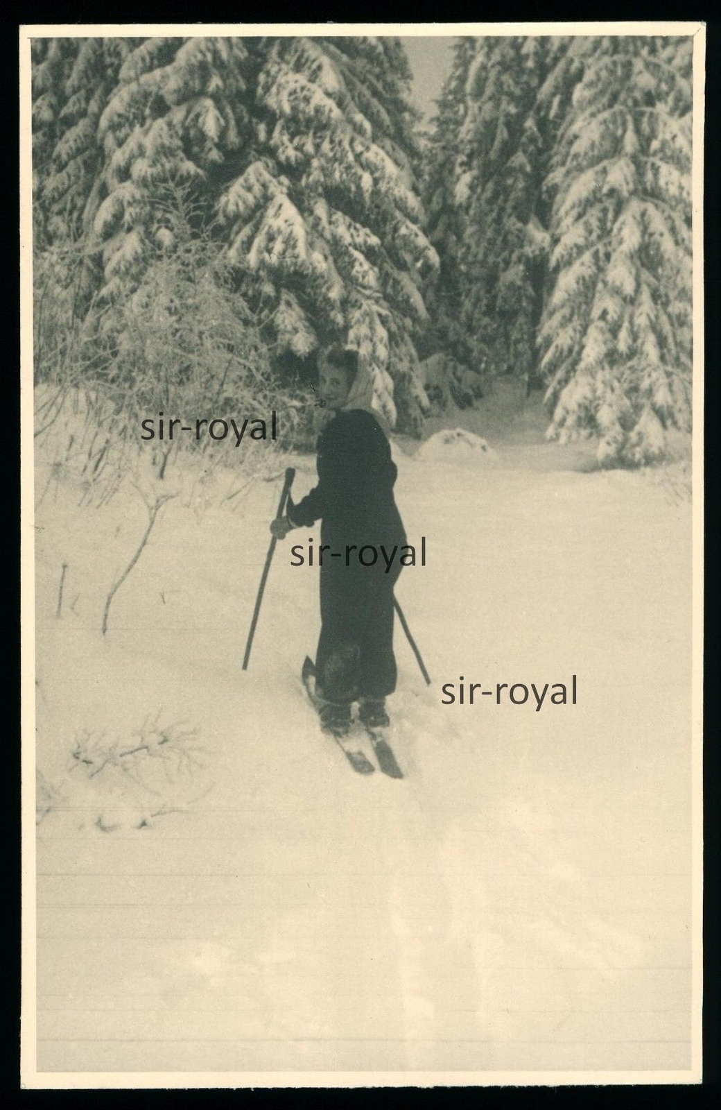 Schellerhau Altenberg New Year’s Eve 1950/1951 – Female Skier – 1950s – Photo 8x13cm