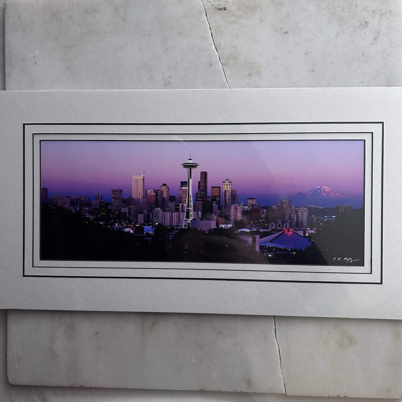 New Seattle Washington Sunset Mt Rainier high res Photo print by Chuck Pefley