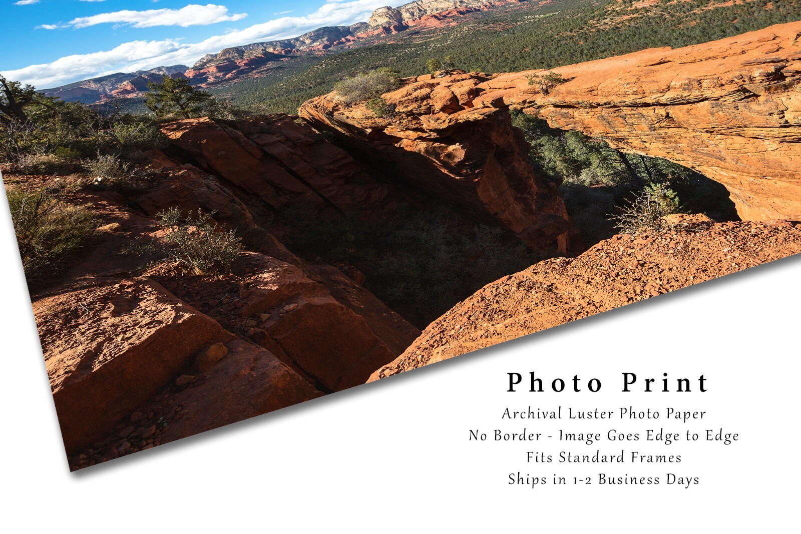 Devils Bridge Photography Print: Sedona Arizona Desert Southwest Landscape Photo