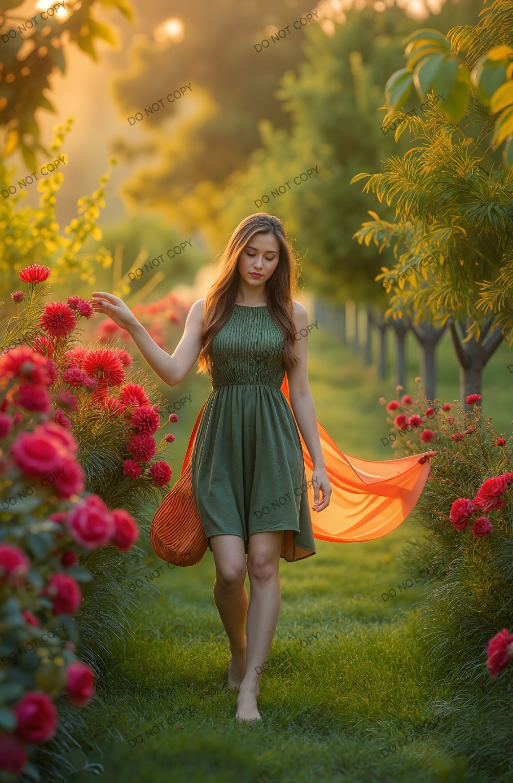 Digital Image Picture Photo Wallpaper Background Lovely Girl Flower Garden Art