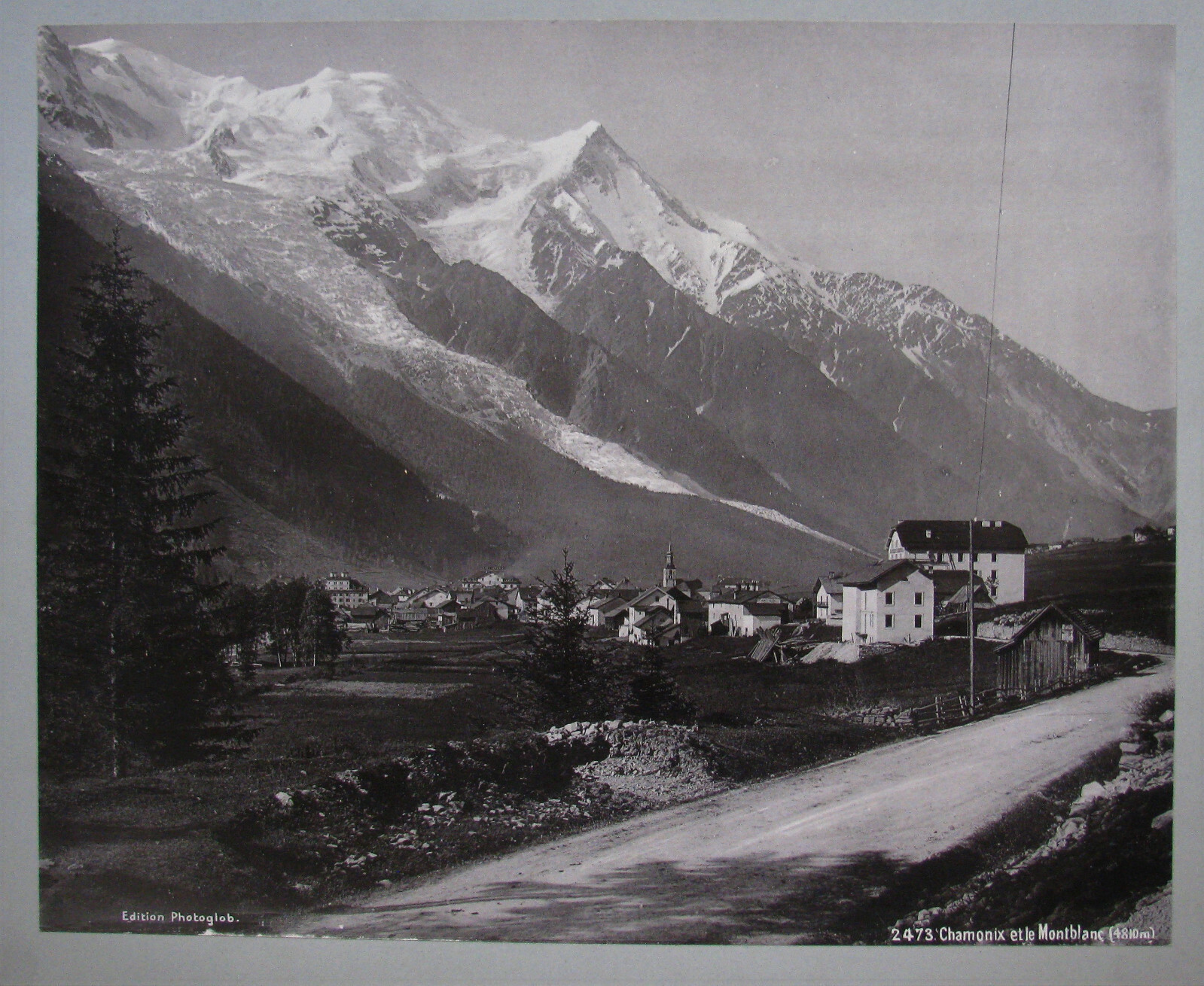 CHAMONIX et le MONTBLANC . ALBUMEN PRINT – EDITION PHOTOGLOB . 1889 ZURICH