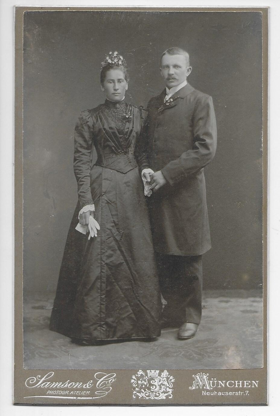 PHOTO CABINET — WEDDING PHOTO ? – SAMSON & CO, MUNICH 16.5×10.5 cm