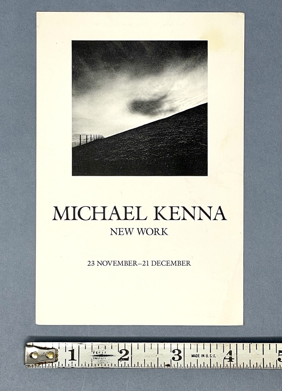 Michael Kenna (b. 1953) Art Announcement Card 1990 Van Eck Gallery NY
