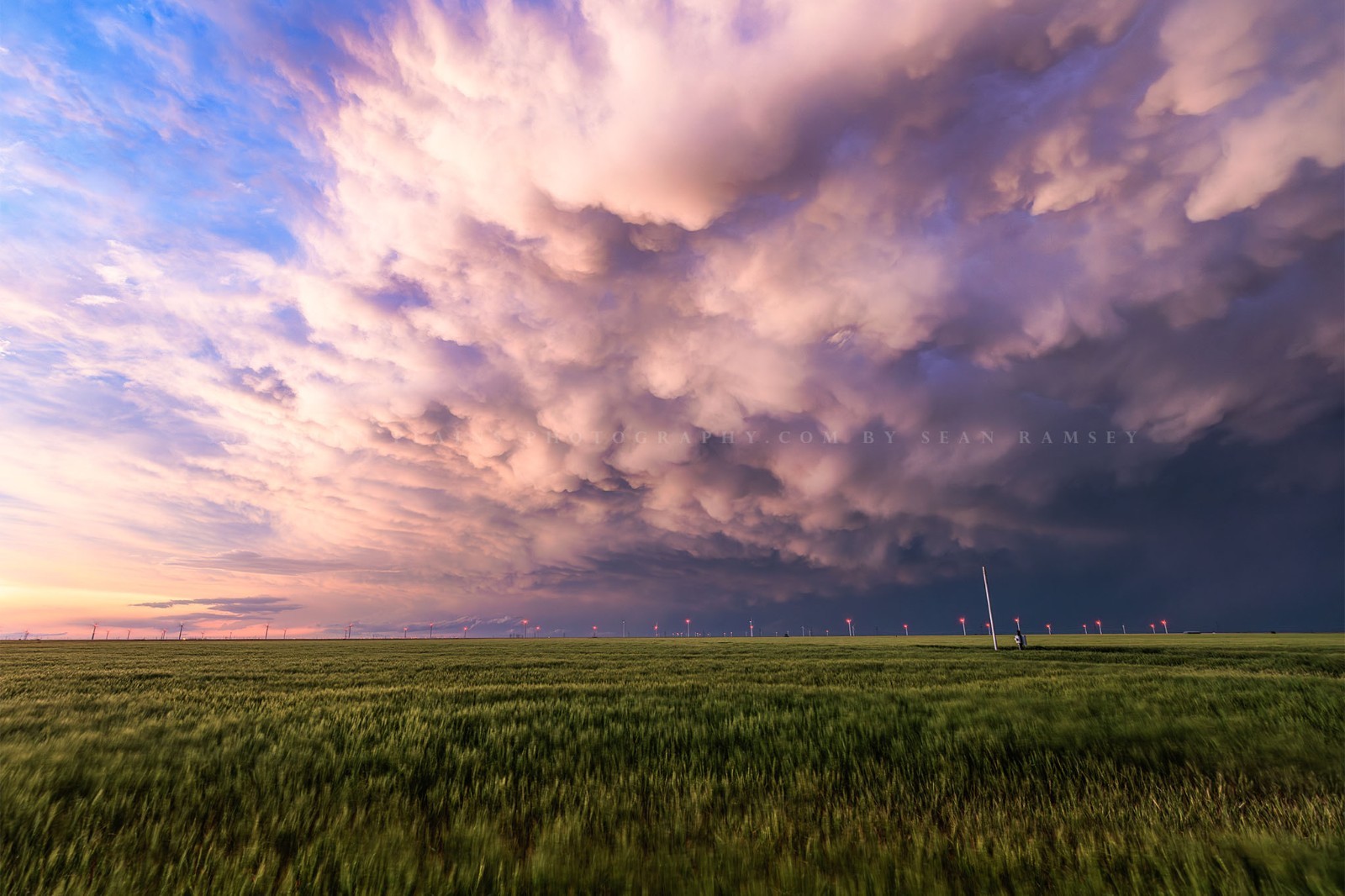 Stormy Sky Photography Print: Texas Storm Clouds Wheat Field Thunderstorm Photo