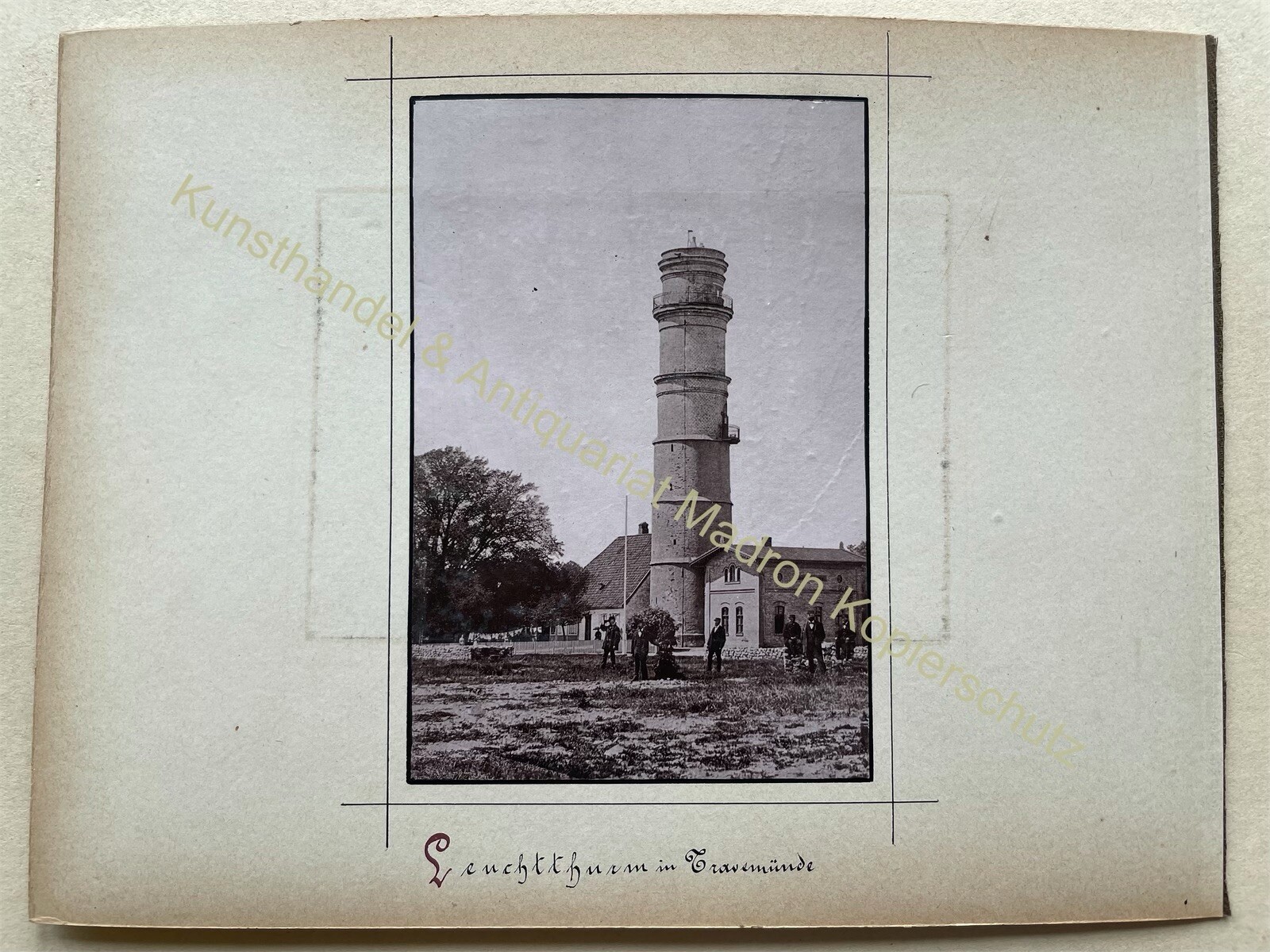 2x orig. Photo circa 1880 Lighthouse Travemünde & Seaside Resort 25.5cm x 19.5cm