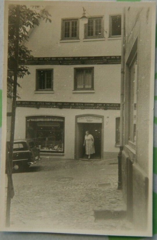 Foto Werl Auto Car Cafe Konditorei Warsteiner pilsner werbung 1958 M11