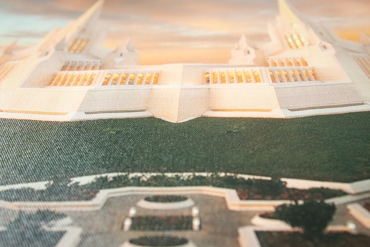San Diego Temple Canvas Giclée Print – 36″ x 18″ – Ready To Frame – NEW