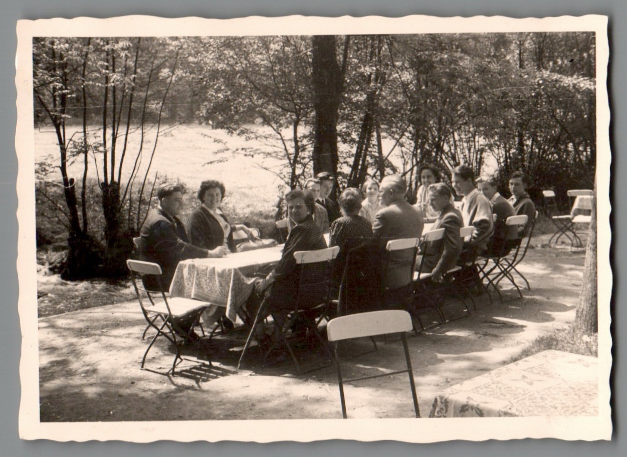 4 photos company outing 1957 Auermühle Ratingen collection vintage F1282
