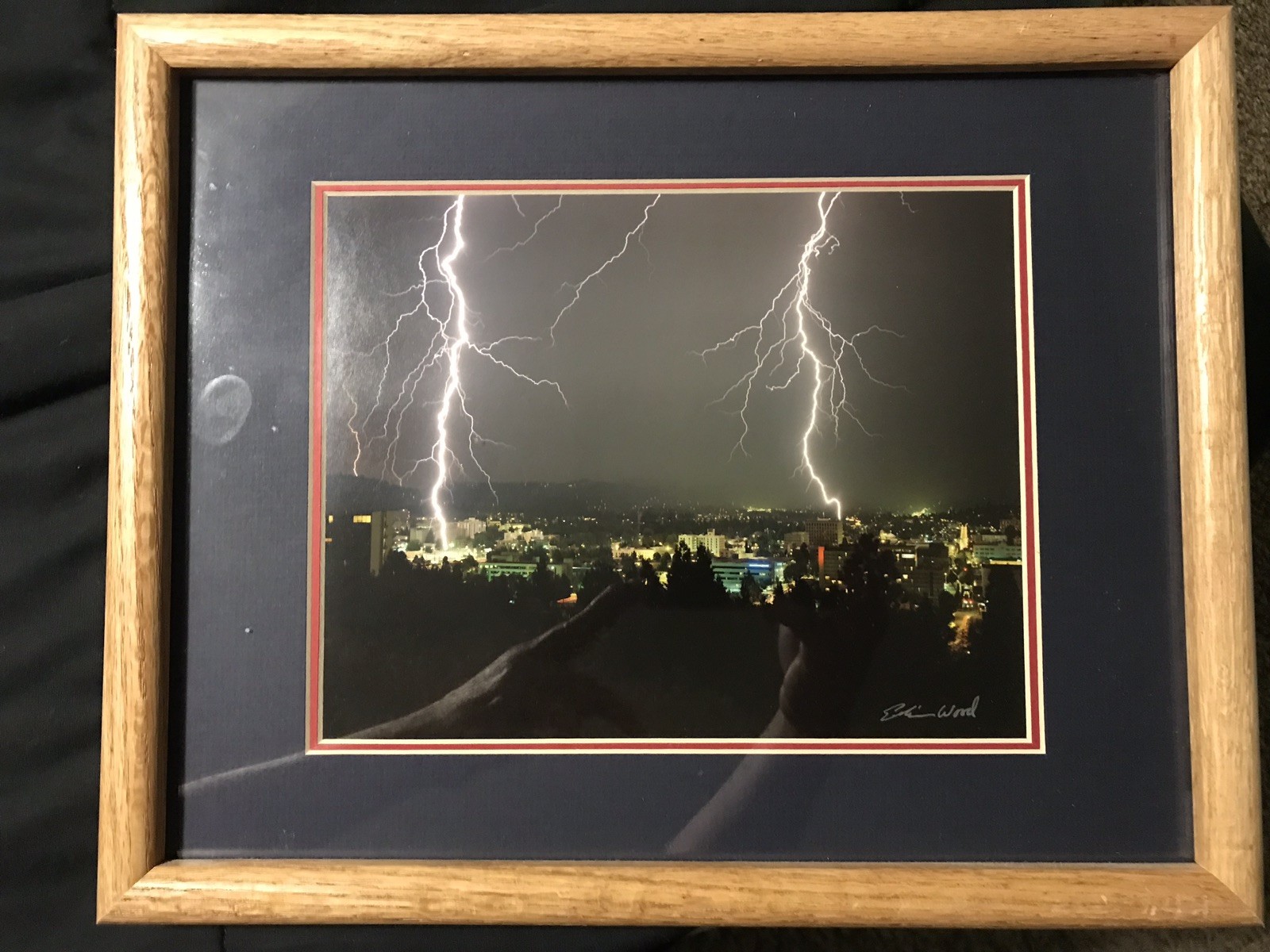 RARE ERSKINE WOOD SIGNED MODERN PHOTOGRAPHY EUGENE OREGON LIGHTNING STORM